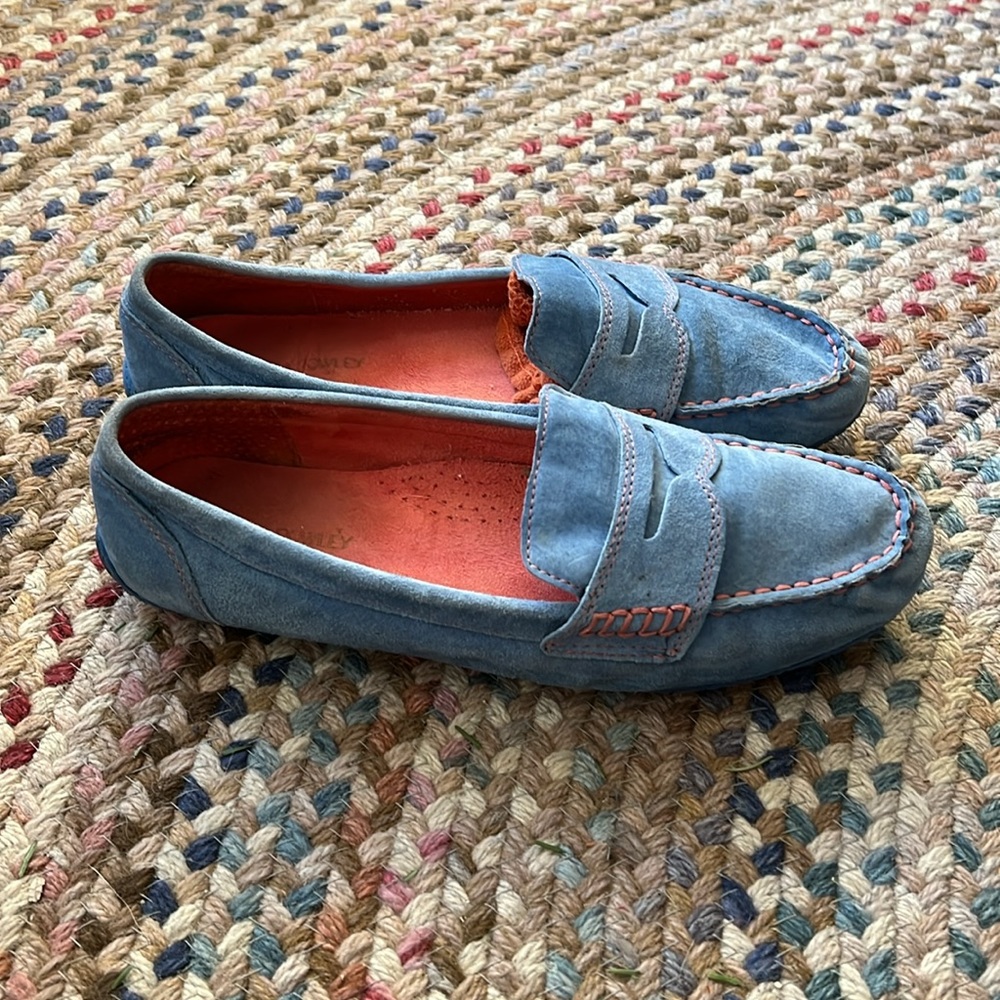 Cynthia Rowley blue suede driving mocs 8.5